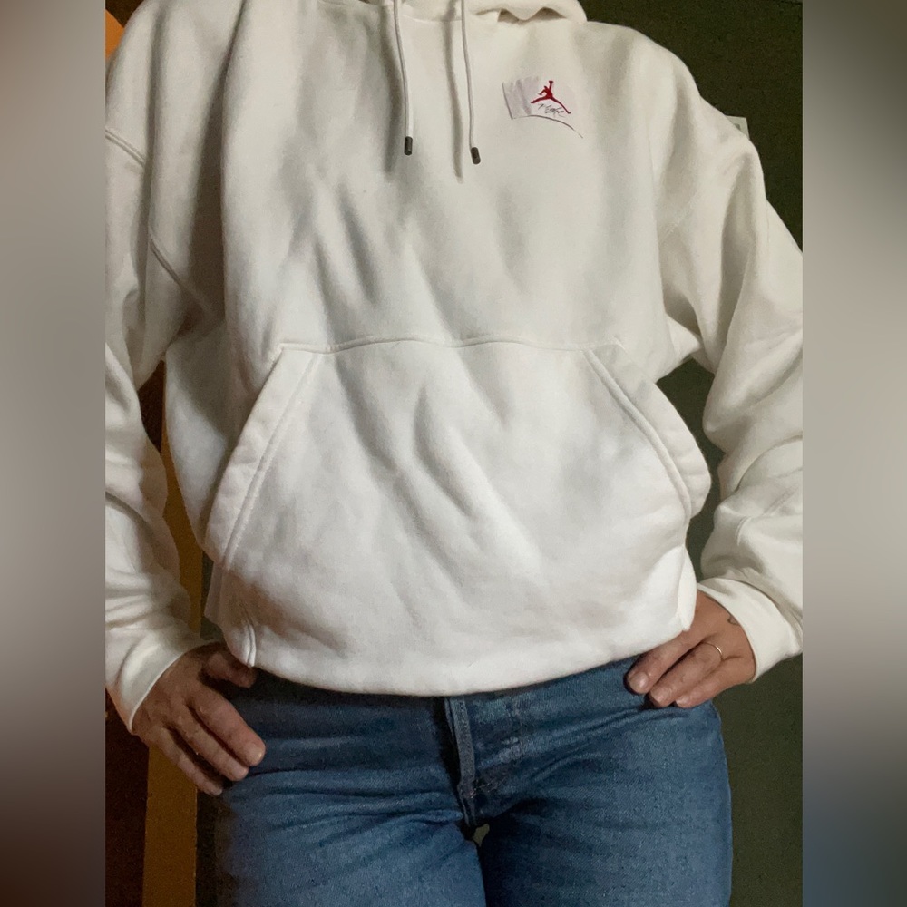 Nike Jordan white cropped hoodie. Small.